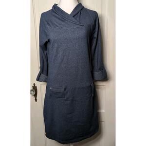 Lole Blue Drop Waist Artsy Tunic Dress Women's M Capsule Wardrobe (1036)
